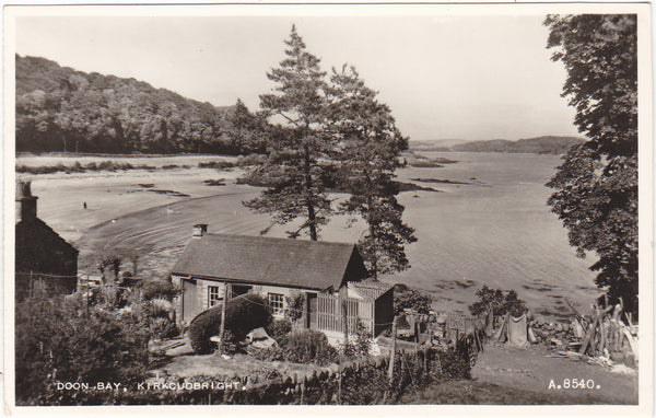 Real photo postcard of Dhoon Bay, Kirkcudbright - spelt Doon on the postcard