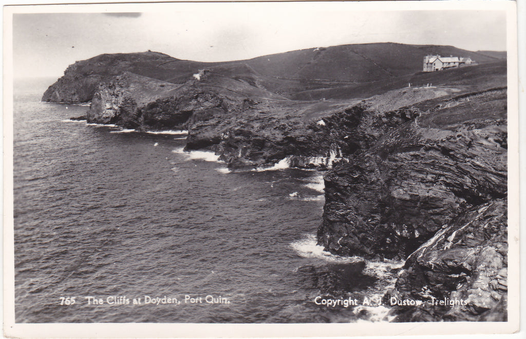 Real photo postcard of The Cliffs, Doyden, Port Quin in Cornwall