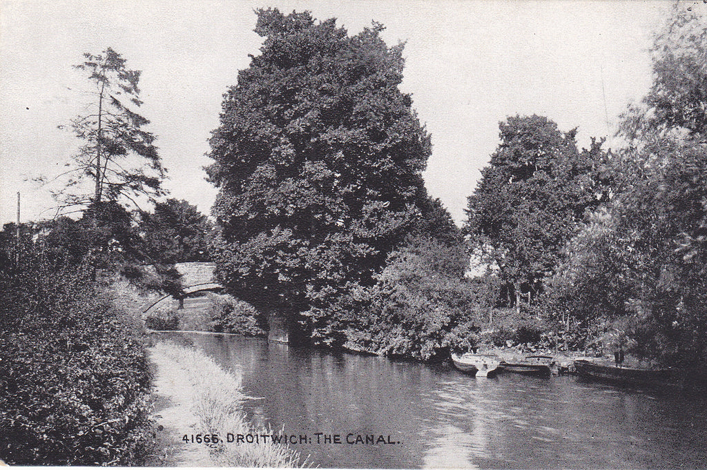 Old postcard of The Canal, Droitwich