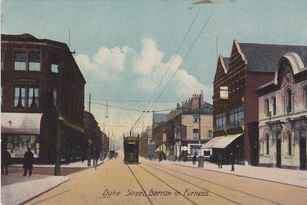 Old postcard of Duke Street, Barrow in Furness