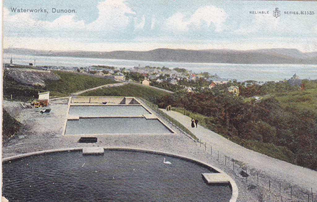 Old postcard of Waterworks, Dunoon