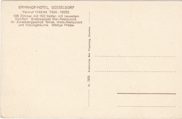 DUSSELDORF - BAHNHOF HOTEL (ref 1887)