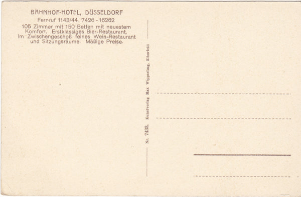 DUSSELDORF - BAHNHOF HOTEL (ref 1887)