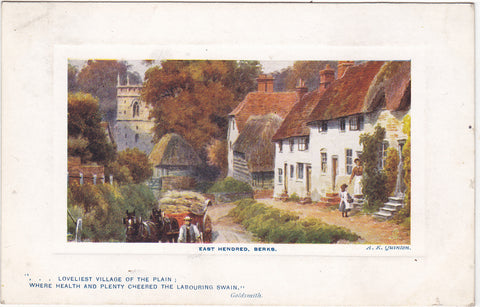 Early 1900s art postcard by Quinton, of East Hendred in Berkshire