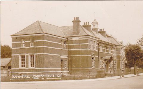Old real photo postcard of Town Hall, Leigh Road, Eastleigh