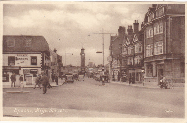 Epsom High Street - old postcard