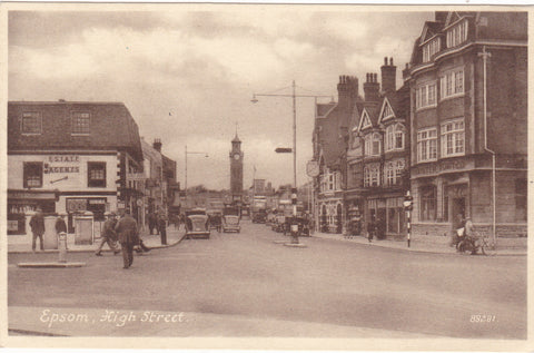 Epsom High Street - old postcard