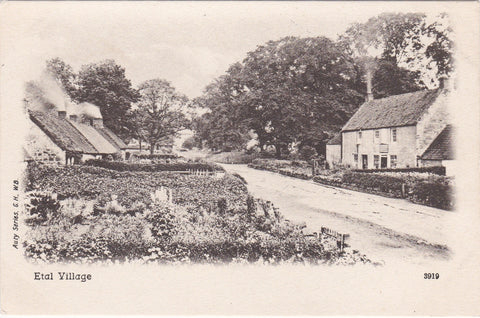 Old postcard of Etal Village, Northumberland