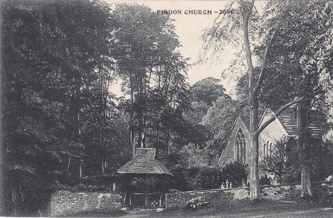 1908 postcard of Findon Church, Sussex