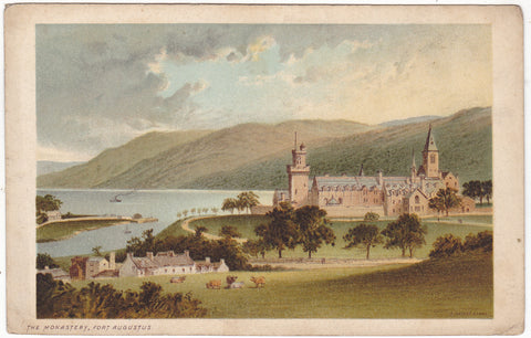 Old postcard of The Monastery, Fort Augustus