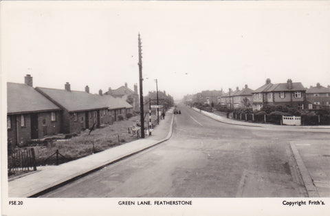 Real photo postcard of Green Lane, Featherstone, Yorkshire