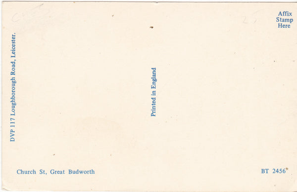 CHURCH STREET, GREAT BUDWORTH - MODERN SIZE POSTCARD   (ref 120/16)