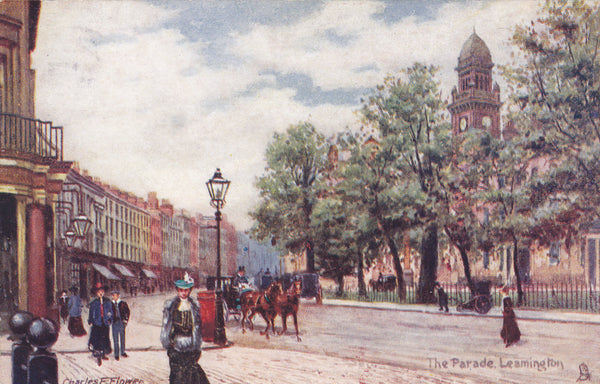 Old postcard of The Parade, Leamington