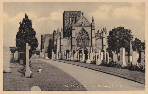 ST MARY'S CHURCH, HADDINGTON, EAST LOTHIAN - OLD POSTCARD