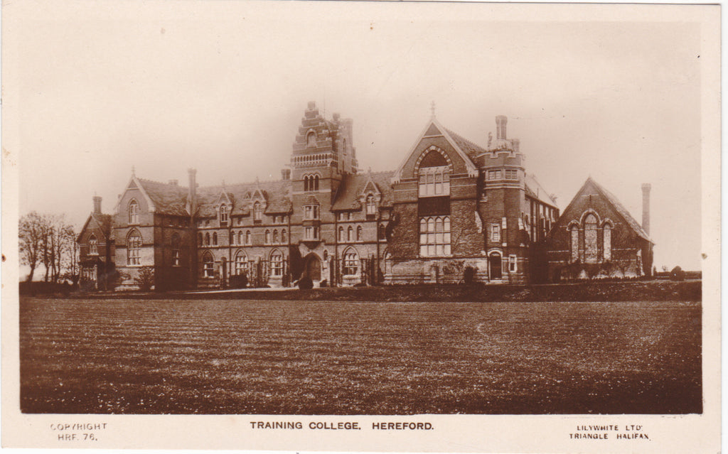 Hereford Training College - old real photo postcard