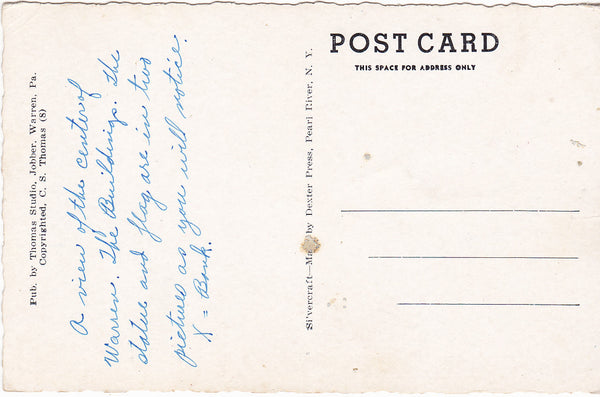 PENNSYLVANIA AVE, FROM HICKORY ST, WARREN Pa. (ref 3788/13)