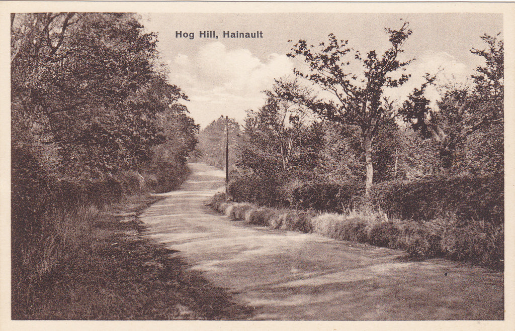 Old postcard of Hog Hill, Hainault in Essex