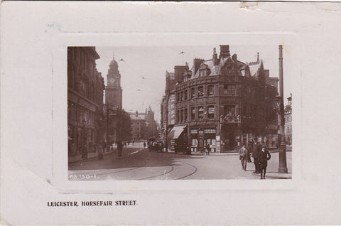 LEICESTER, HORSEFAIR STREET - OLD REAL PHOTO POSTCARD (ref 3482/18)