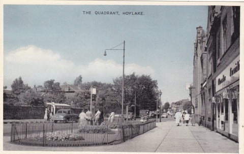Old postcard of The Quadrant, Hoylake in Wirral