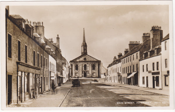 Old real photo postcard of Main Street, Inverary in Argyllshire