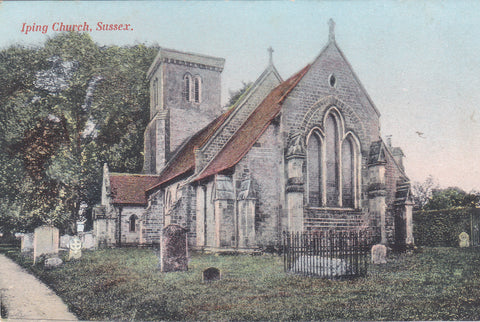 Early 1900s postcard of Iping Church near Chichester