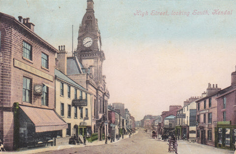 HIGH STREET, LOOKING SOUTH, KENDAL - OLD POSTCARD (ref 1474/19)
