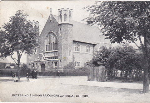 Old postcard of London Road Congregational Church, Kettering