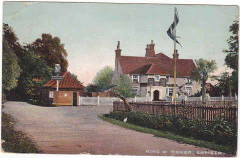 Old  postcard of the King & Tinker, Enfield, London (Middlesex)