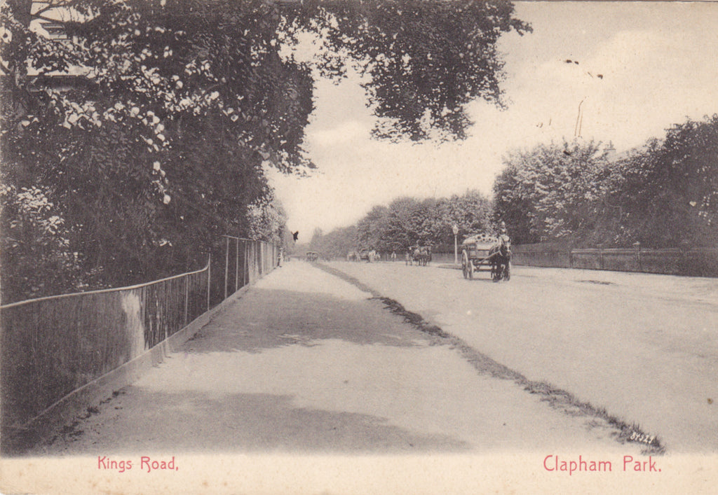 KINGS ROAD, CLAPHAM PARK - 1904 LONDON POSTCARD