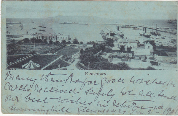 OId 1901 postcard of Kingstown (subsequently Dun Laoghaire) 