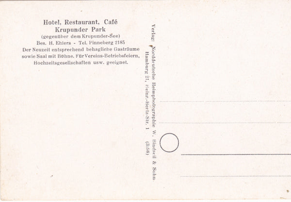 HOTEL, RESTAURANT, CAFE, KRUPUNDER PARK - GERMANY (ref 5401)