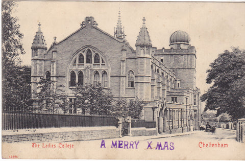 Ladies College Cheltenham Xmas postcard pre 1918