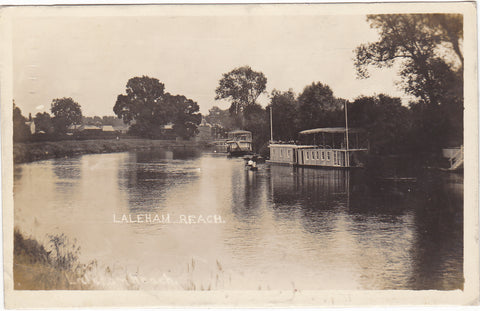 Pre 1918 real photo postcard of Laleham Reach in Middlesex