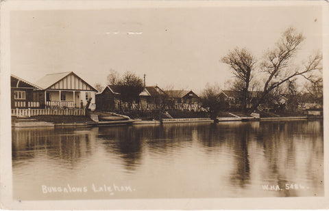 1920s real photo postcard of the Bungalows at Laleham, Middlesex