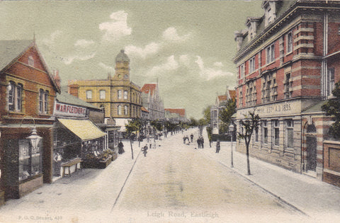 Old  postcard of Leigh Road, Eastleigh in Hampshire