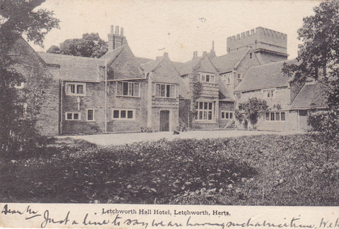 Letchworth Hall Hotel, Letchworth, 1905 postcard