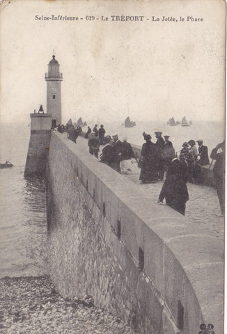 SEINE-INFERIEURE LE TREPORT LA JETEE, LA PHARE - OLD POSTCARD (ref 6634/13)