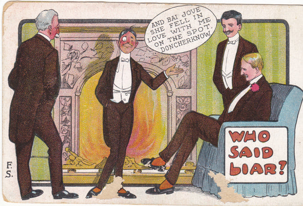 Comic postcard, Who Said Liar?