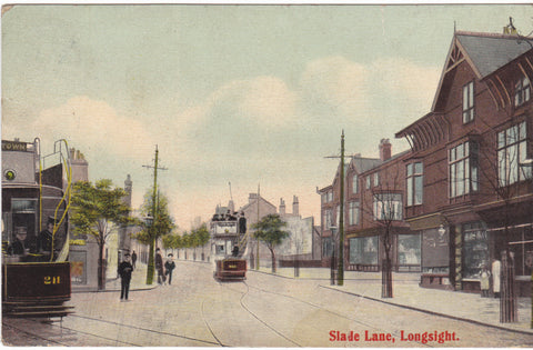 Slade Lane, Longsight, old postcard Manchester
