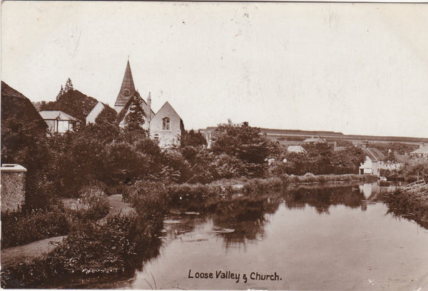 Old postcard of Loose Valley & Church, near Maidstone, Kent