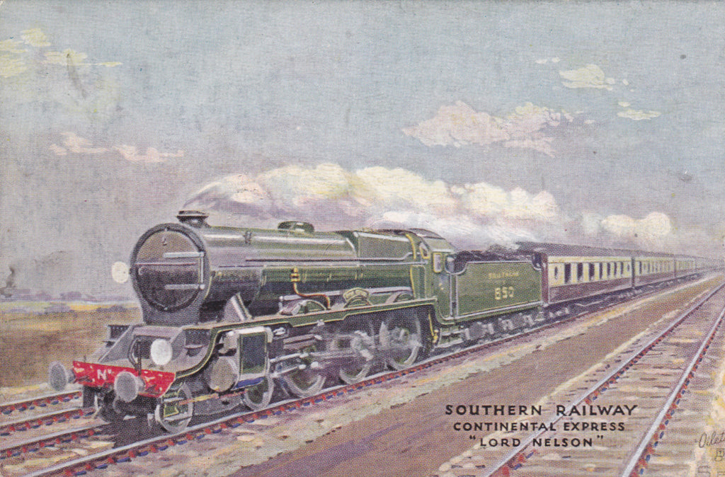 SOUTHERN RAILWAY CONTINENTAL EXPRESS "LORD NELSON" TUCK OILETTE POSTCARD (ref 2413/18)