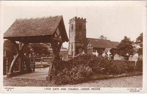 Real photo postcard of Lower Peover Church in Cheshire