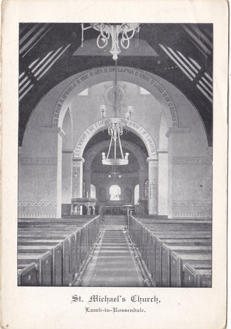 Old postcard of St Michael's Church, Lumb-in-Rossendale in Lancashire