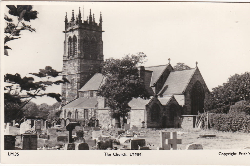 Real photo postcard of The Church, Lymm, in Cheshire
