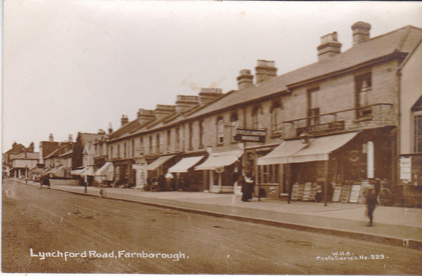 Pre 1918 real photo postcard of Lynchford Road, Farnborough in Hampshire