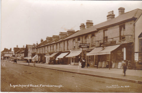 Pre 1918 real photo postcard of Lynchford Road, Farnborough in Hampshire