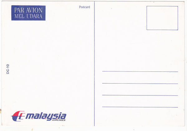 MALAYSIA AIRLINES - DC-10 AVIATION POSTCARD (ref 3718/21/W)