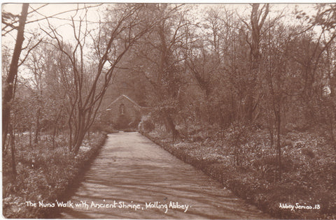 NUNS' WALK WITH ANCIENT SHRINE, MALLING ABBEY - REAL PHOTO POSTCARD (ref 5443/15)