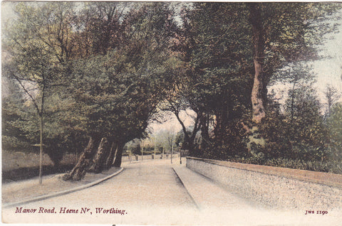 1907 postcard of Manor Road, Heene, nr Worthing, Sussex