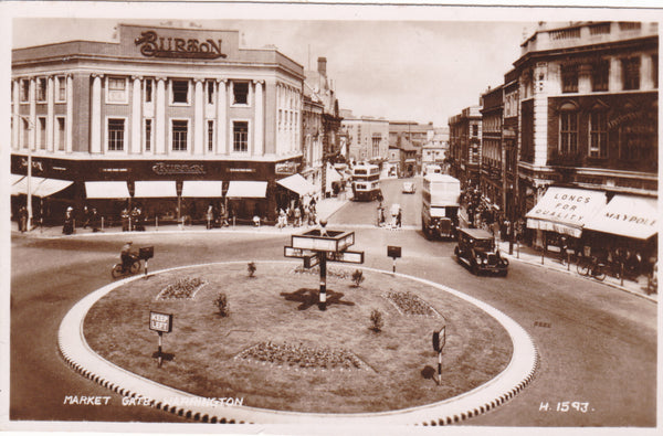 Real photo postcard of Market Gate, Warrington